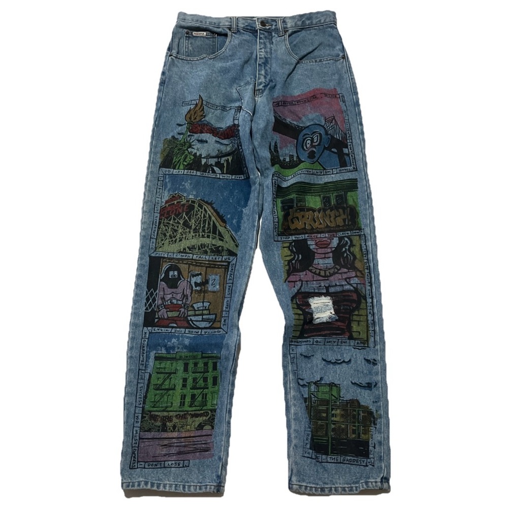 Vintage 80s Dakota Blue Graffiti Jeans *SUPER RARE*